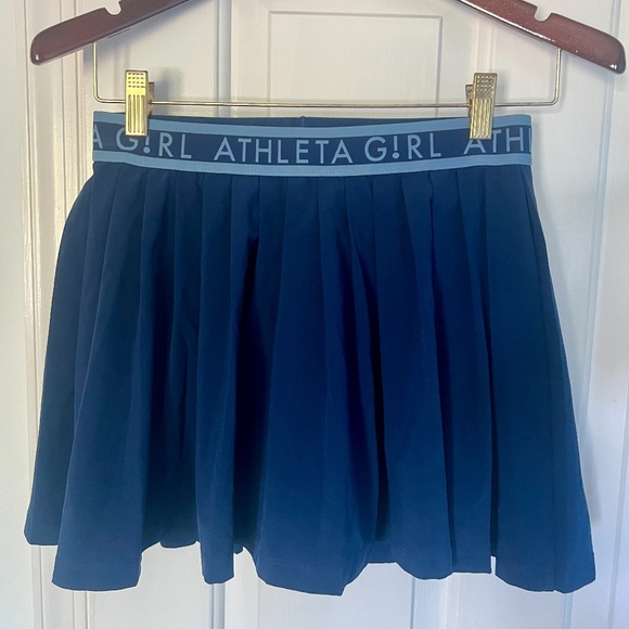 EUC Athleta Girl pleated tennis skort skirt navy blue  XL with two ball pockets - Picture 1 of 8